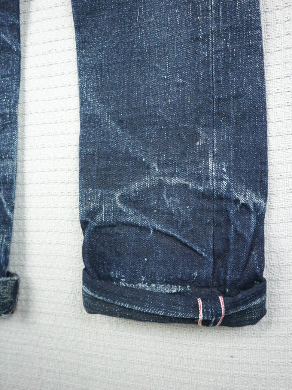 Naked & Famous Okayama Spirit 2 Weird Guy Selvedge Faded Whisker Denim Jeans 34W - Picture 12 of 16